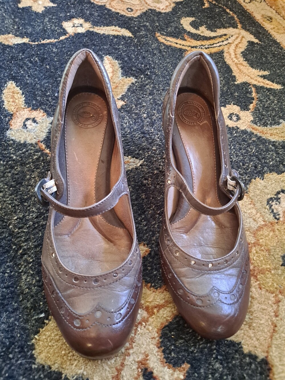 Nurture Brown Mary Jane Wingtip Heels